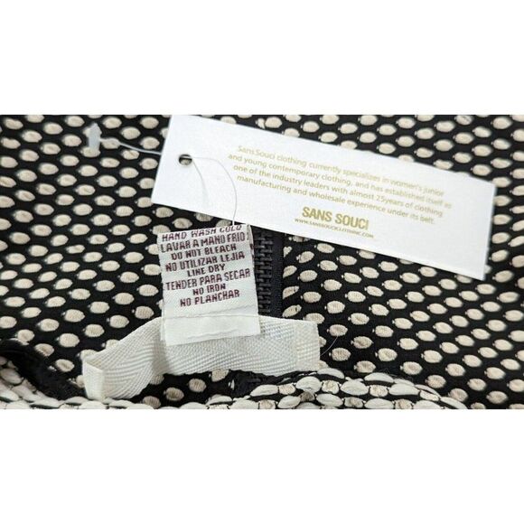 Sans Souci Womens Size Small White Black Sleeveless Sweetheart Neck Peplum Top - Picture 9 of 9